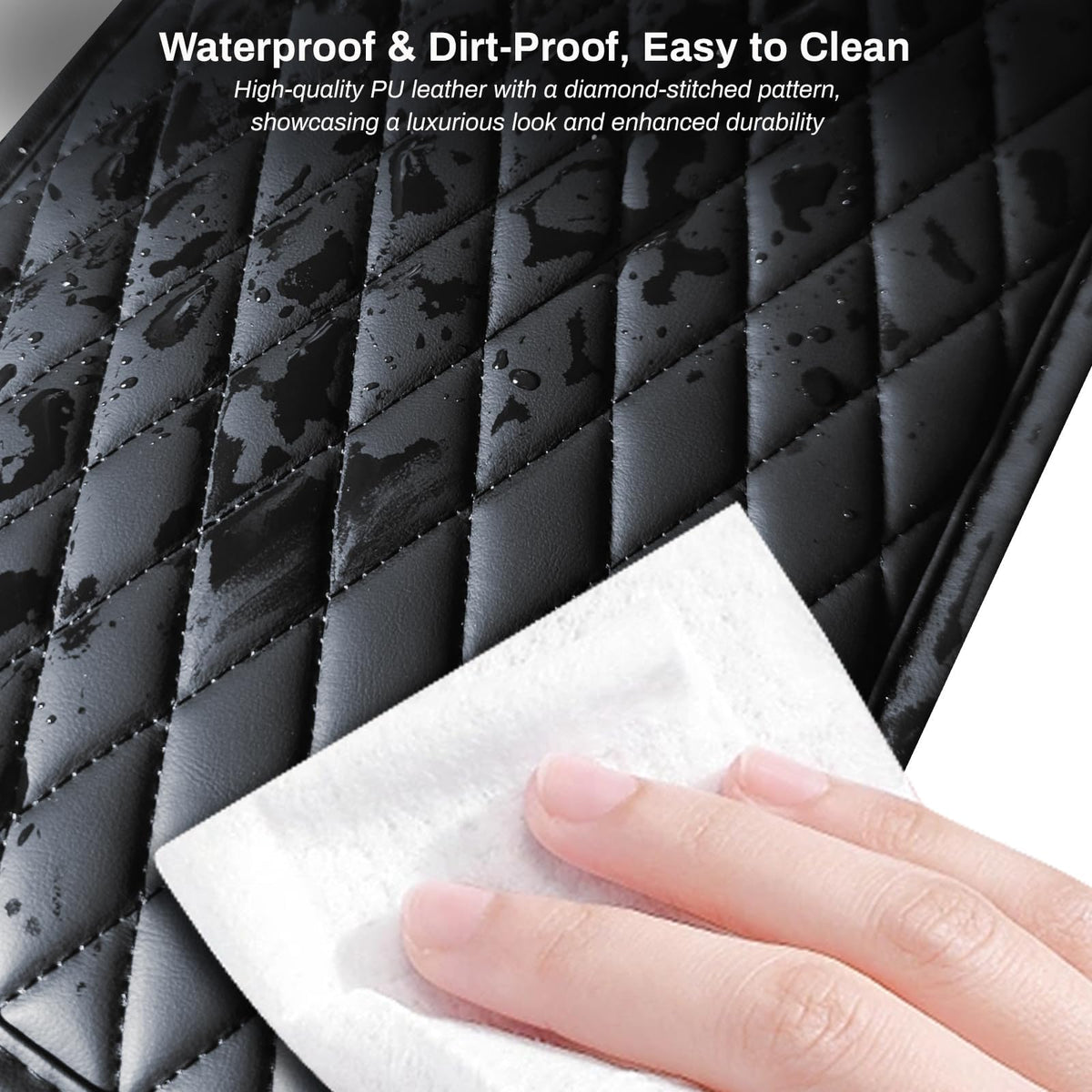 Microfiber Leather Car Armrest Cover with Memory Foam & Side Pockets🚙