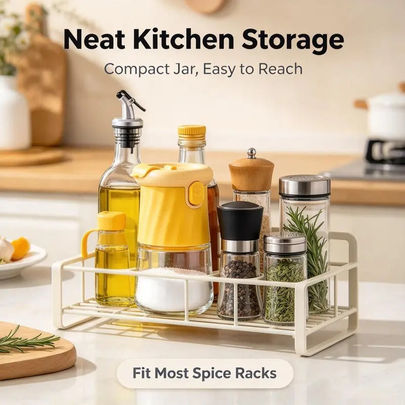 2-in-1 Quantitative Glass Salt Shaker, Press Control Dual Mode Seasoning Dispenser 🧂