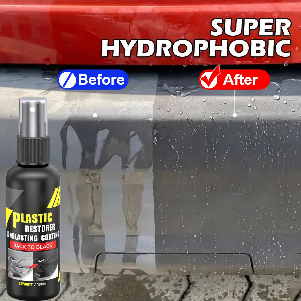 🚗Car Plastic Restorer – Back to Black Trim Shine