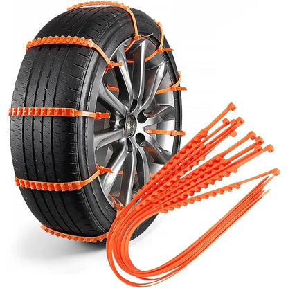 10pcs Emergency Snow Tire Chains ❄️ for Trucks & SUVs, Reusable Anti-Skid Cables