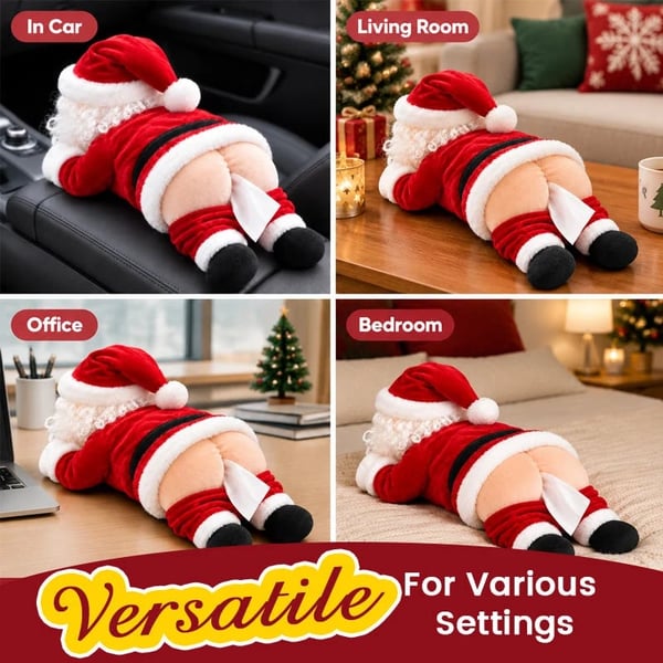 🎅Cheeky Santa Tissue Holder – Hilarious Christmas Gag Accessory!