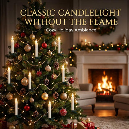 🕯️LED Flameless Candle Clip Lights with Remote, 10 Pack, Timer & Dimmable
