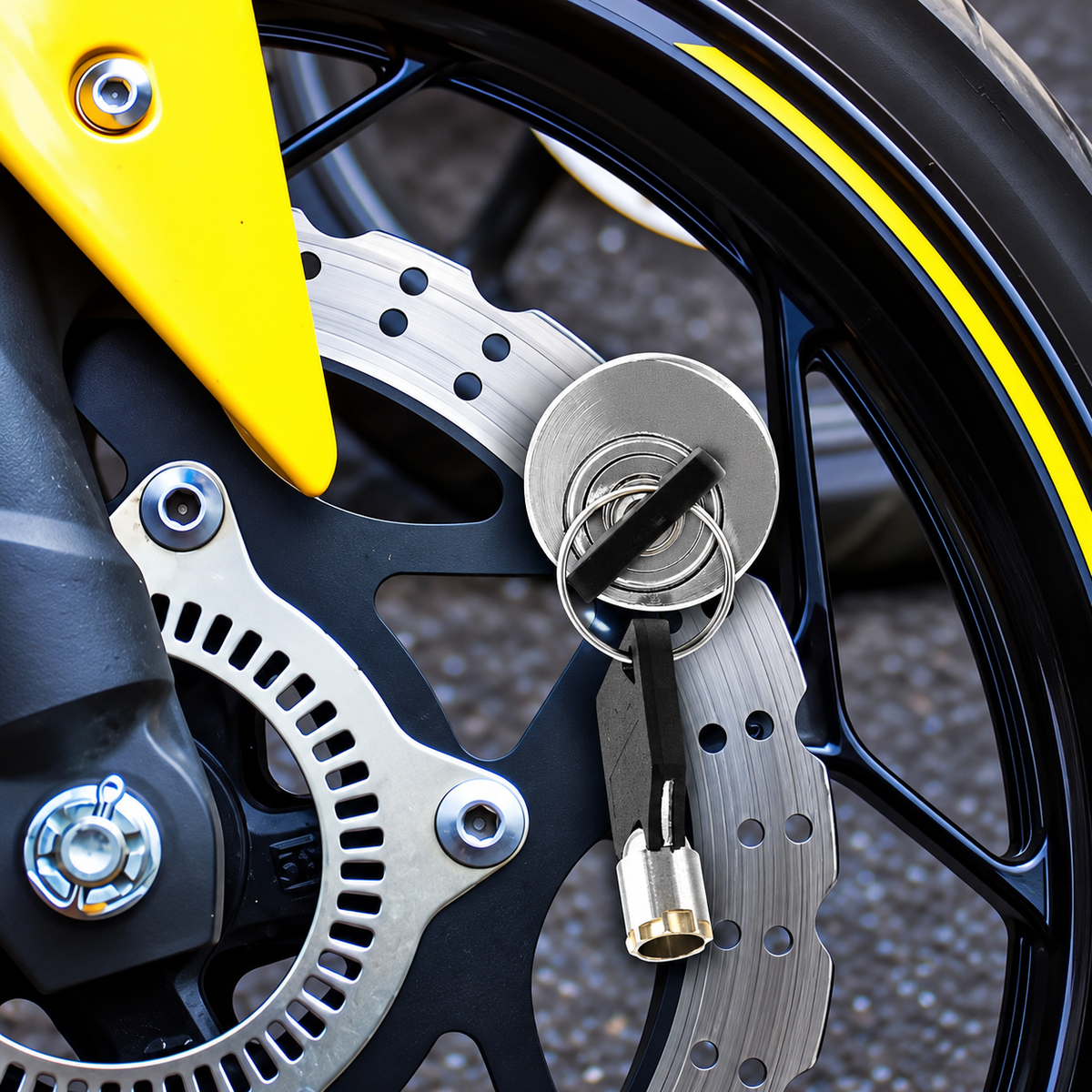 🔒Motorcycle and Bicycle Anti-Theft Disc Brake Lock