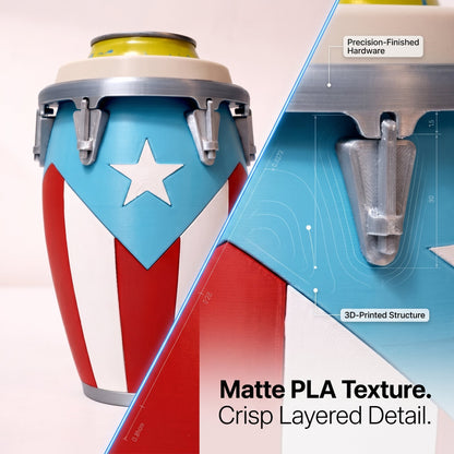 Conga-Style Can Holder: Celebrate Caribbean Pride Sip by Sip