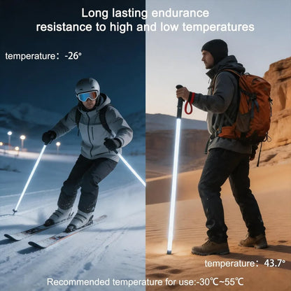 Laser Saber LED Trekking Poles, Waterproof Aluminum Hiking Sticks for Night Camping & Survival
