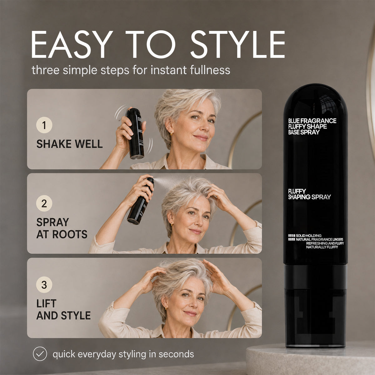 ✨ Fluffy Hair Shaping Spray Lightweight Volume & Natural Long-Lasting Hold