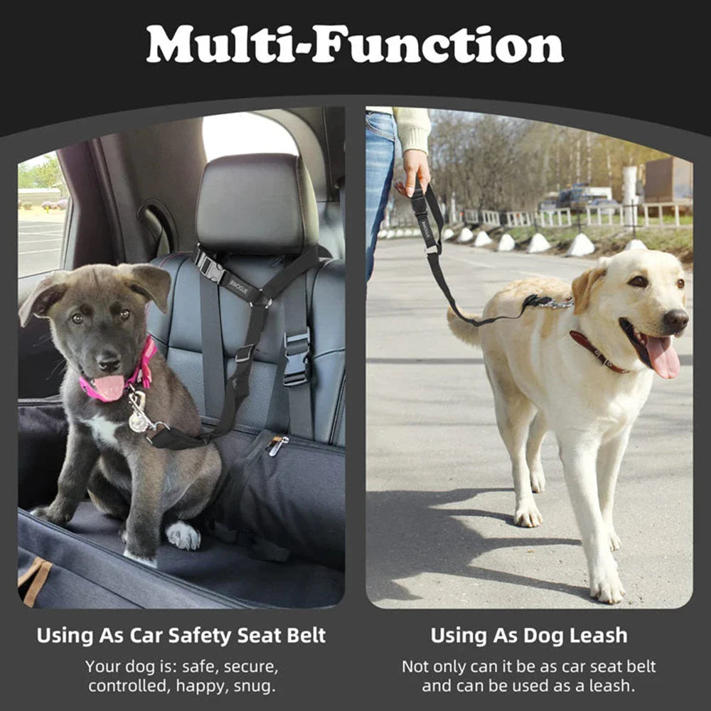 2-in-1 Dog Car Seat Belt & Walking Leash