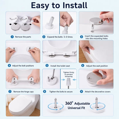 🚽🛠️2Pcs Universal Toilet Seat Expansion Screw Bolts, Thickened Stainless Steel