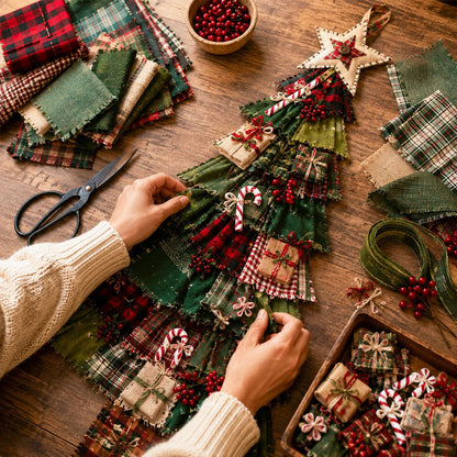 🎄DIY Oversized Patchwork Christmas Tree Door Hanging Kit