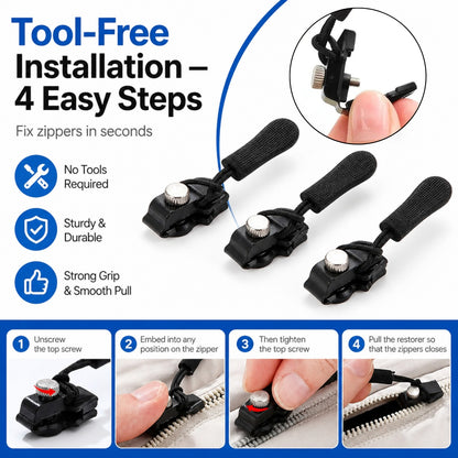 Zipper Slider 5Pcs 🧰 | Instant No-Sew Zipper Repair Replacement