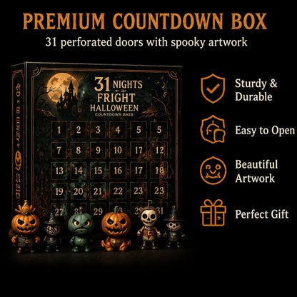 🎉🎃 Nights of Fright Halloween Countdown Box | Unique Mini Figurines, Hanging Charms & Spooky Collectibles 👻✨