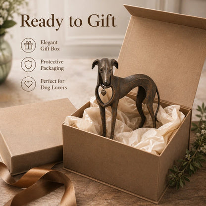 ✨Heritage Heart Sighthound Sculpture – Vintage Iron Dog Accent