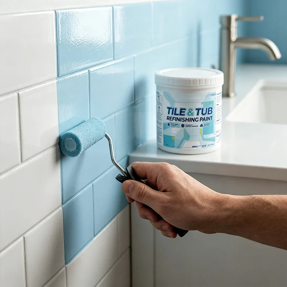 🥳Hot Sale Tile Tub Refinishing Paint Kit Covers Stains Cracks Easy DIY