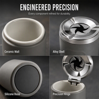Rotating Car Ashtray with Ceramic Inner Liner 🚗🗑️