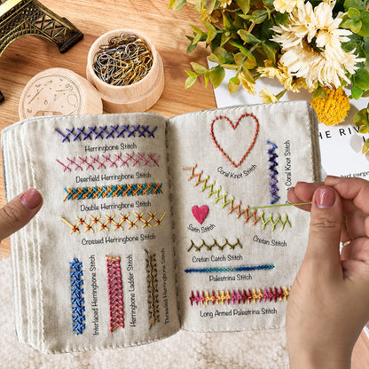 🧵 All-in-One Embroidery Stitch Book & 87-Piece Sewing Kit ✨