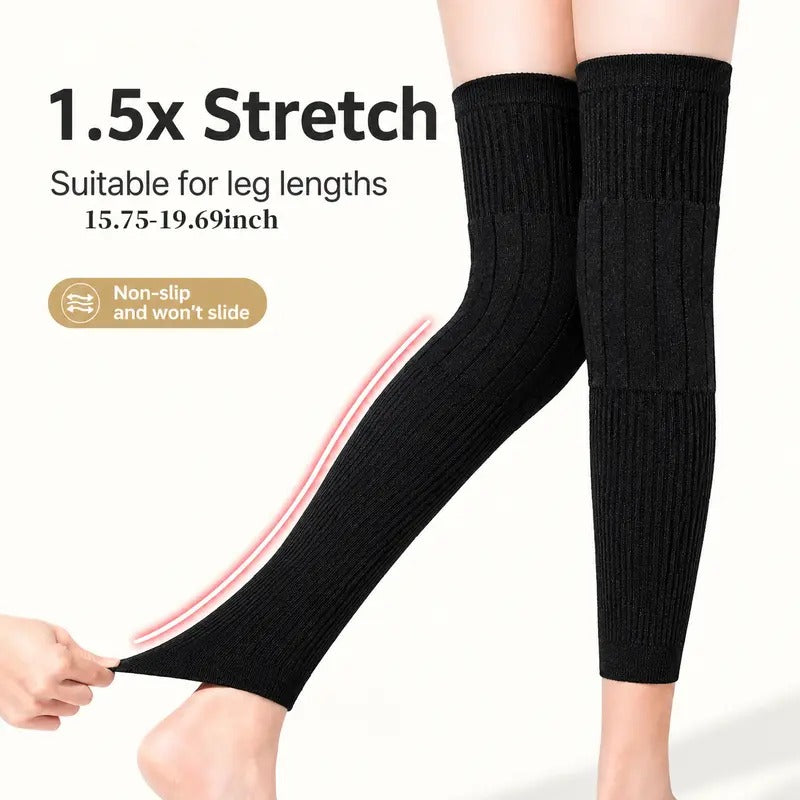 ❄️Wool Lining Winter Knee Pads for Men & Women, High Elastic Anti-Slip, Indoor Outdoor Use🧦