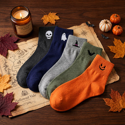 Halloween Embroidered Ankle Socks