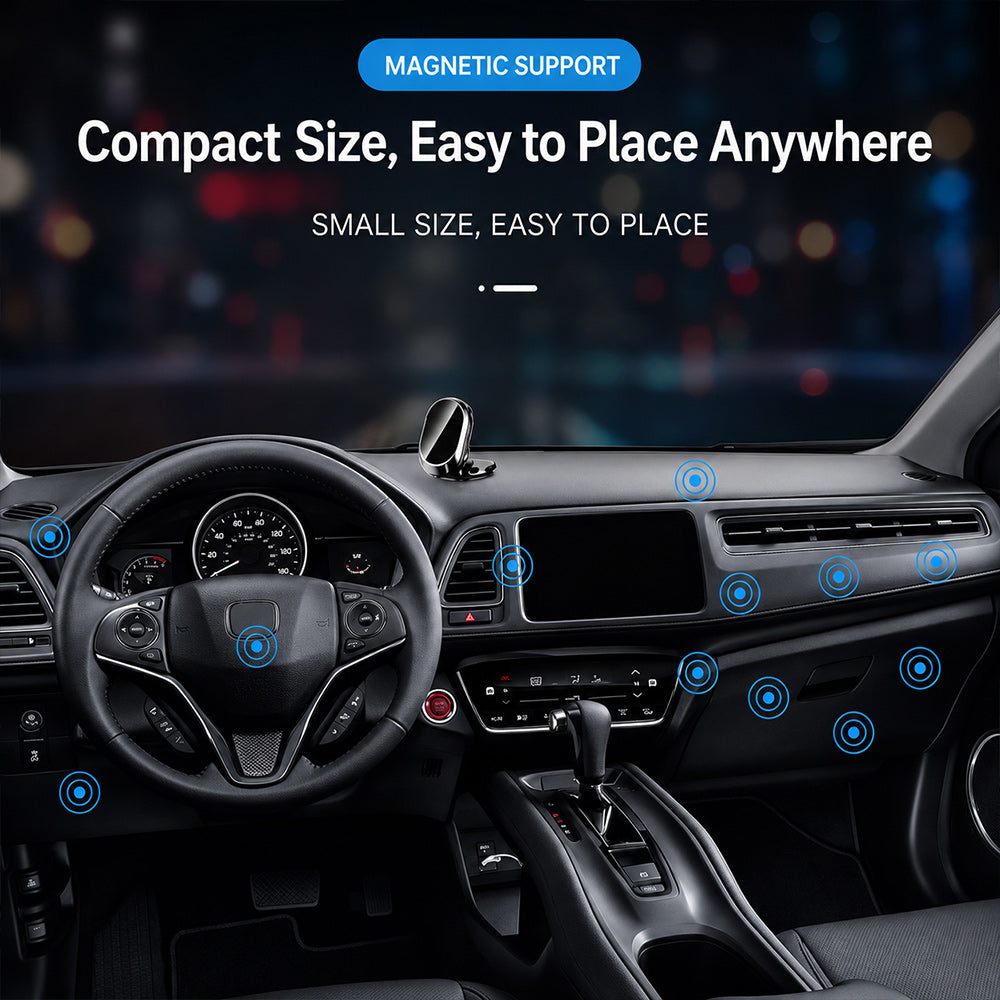 🚗 360° Foldable Magnetic Car Phone Holder – Adjustable Hands-Free Dashboard Mount 📱✨