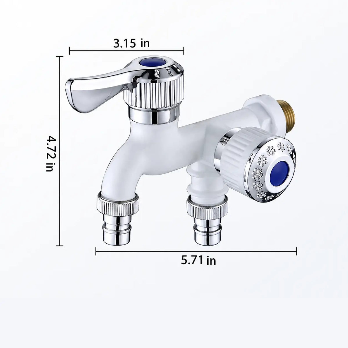 🚰 Dual-Outlet Washing Machine Faucet – 1-In-2-Out Water Splitter