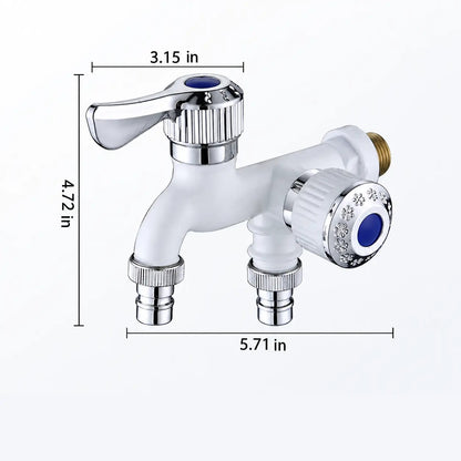 🚰 Dual-Outlet Washing Machine Faucet – 1-In-2-Out Water Splitter