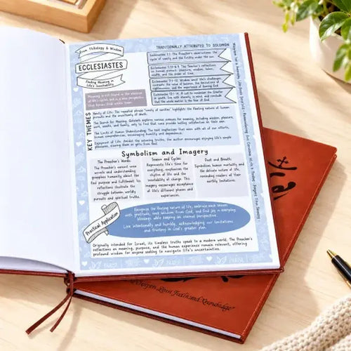 📖 66-Page Bible Study Journal – Guided Scripture, Notes & Reflection
