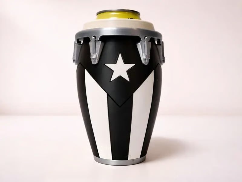 Conga-Style Can Holder: Celebrate Caribbean Pride Sip by Sip