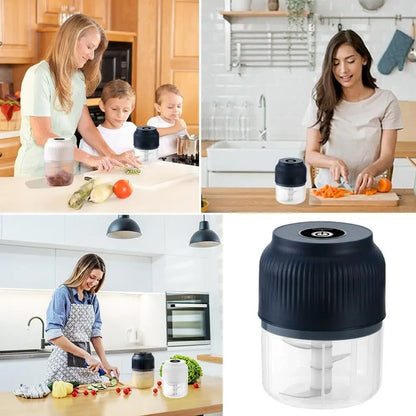 Battery-Powered Mini Chopper, Fast Chopping, Mincing & Blending