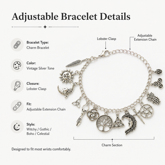 Vintage Witchy Charm Bracelet