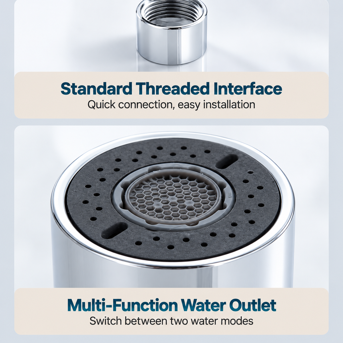 💦 360° Swivel Faucet Sprayer – 3 Spray Modes for Easy Cleaning