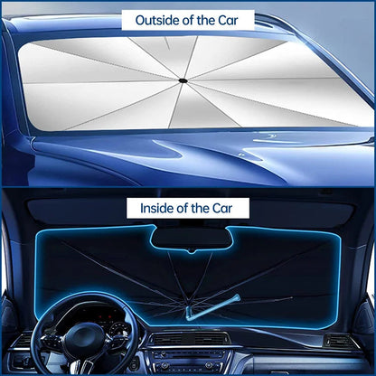 Foldable car sun shade for the windshield