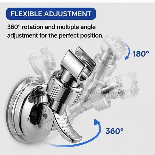 No-Drill Suction Shower Head Brackets