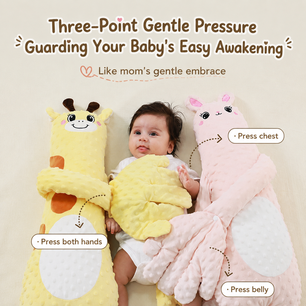 Soothing Giraffe Plush Toy, 3‑Speed Adjustable Patting Modes, Ultra‑Soft Skin‑Friendly Large Plush Companion