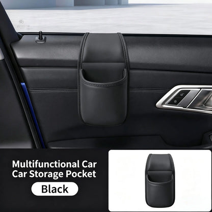 🚗 Leather Car Door Storage Organizer – Space-Saving Pocket for Phones, Keys & Daily Essentials