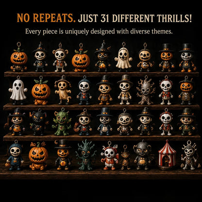 🎉🎃 Nights of Fright Halloween Countdown Box | Unique Mini Figurines, Hanging Charms & Spooky Collectibles 👻✨