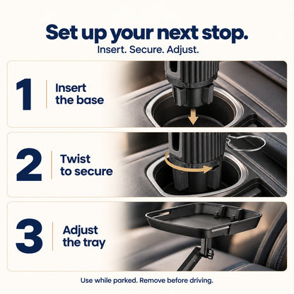 🚗🔄 Universal 360° Swivel Car Cup Holder Tray