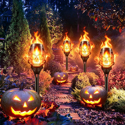 Halloween Solar Skull Flame Lights
