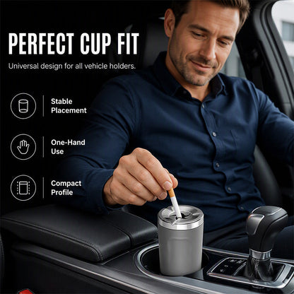 Rotating Car Ashtray with Ceramic Inner Liner 🚗🗑️