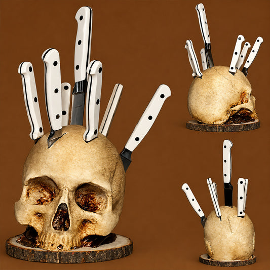Creative Skull Resin Knife Holder