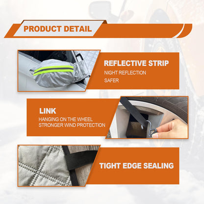 ❄️🚗Magnetic Foldable Windshield Ice Snow Cover with Side Mirror Sleeves & Hooks