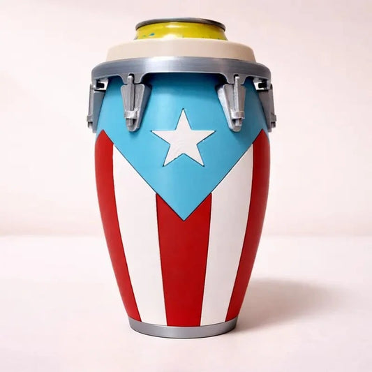 Conga-Style Can Holder: Celebrate Caribbean Pride Sip by Sip