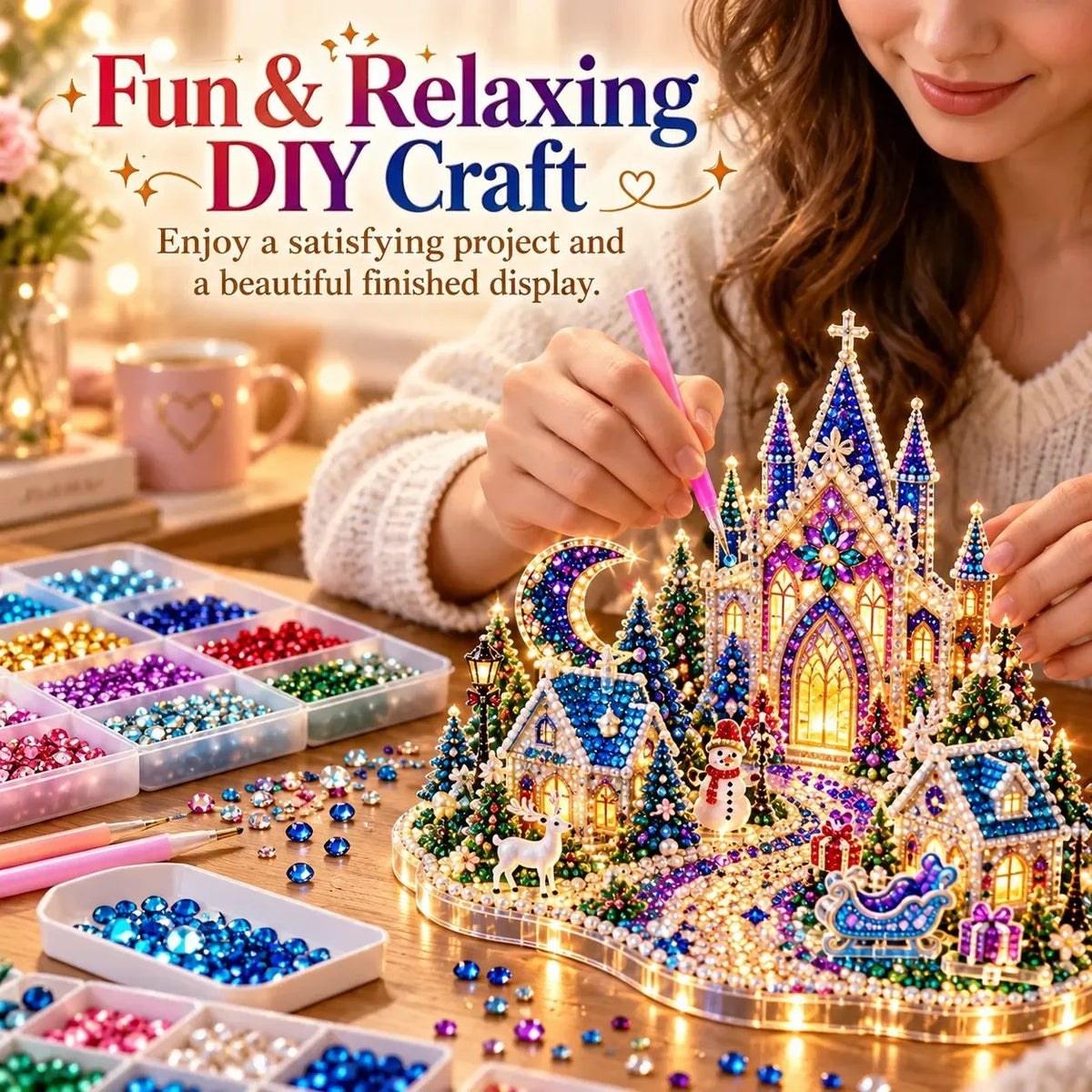 💎✨DIY Crystal Art Kit with LED Lighting – Sparkling Miniature Scenes to Create Yourself