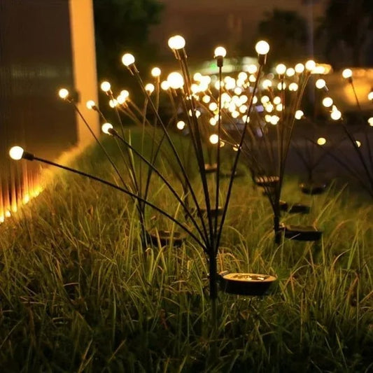 Solar Firefly Garden Lights  LED Flickering Firefly Glow Solar Pathway Lights for Yard, Patio & Landscape Decor