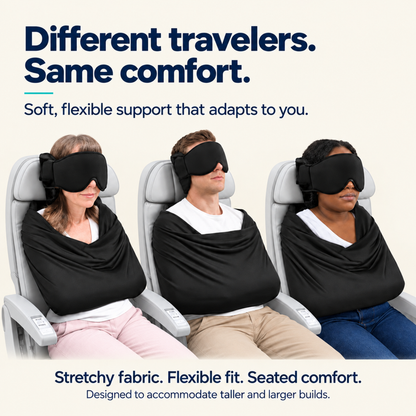 ✈️ 3‑in‑1 Airplane Travel Sleep Support, Head Arm Rest with Eye Mask