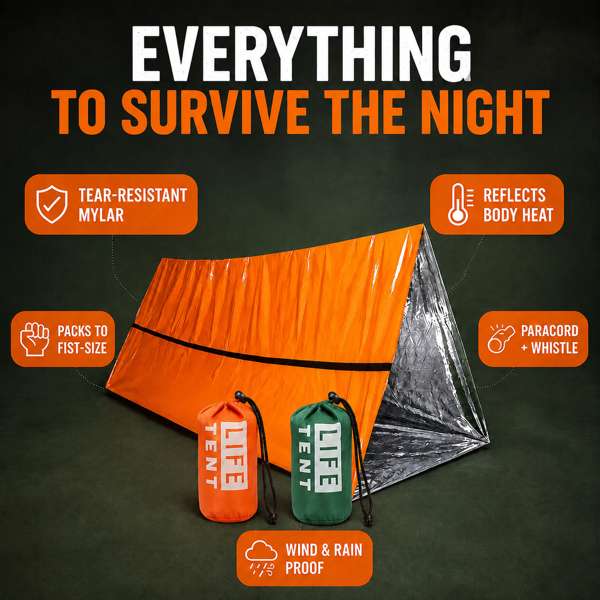 QuickShelter - 2 Person Emergency Tent ⚠️🏕️
