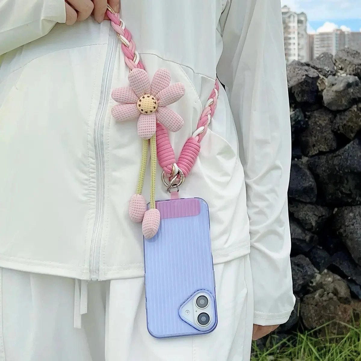 Cute Floral Phone Crossbody Lanyard – Hands-Free & Stylish