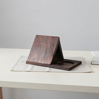 📖Reading Valet with Cup Holder, Wooden Triangle Book Page Holder