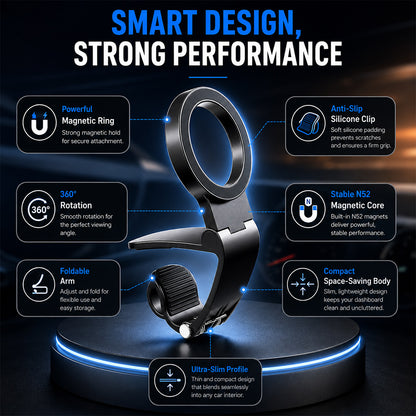 360° Adjustable Magnetic Folding Car Phone Mount