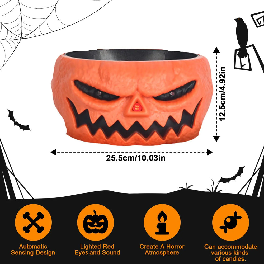 Halloween Skeleton Hand Candy Bowl with Motion Sensor and Button Control