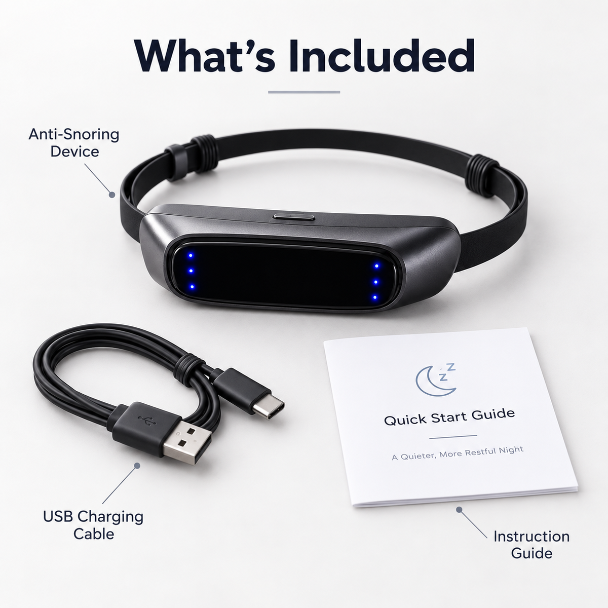 🌃Sleep Without Interruptions🌙 Smart Anti-Snoring Device for Quieter Nights