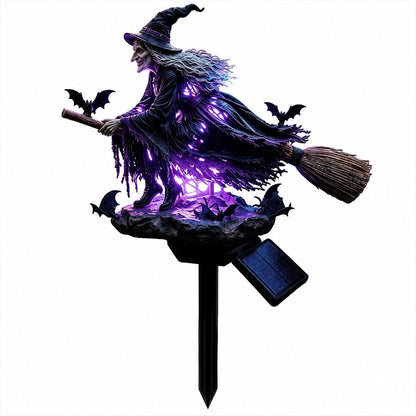 Halloween Witch Broom Solar Light